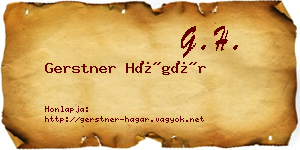 Gerstner Hágár névjegykártya